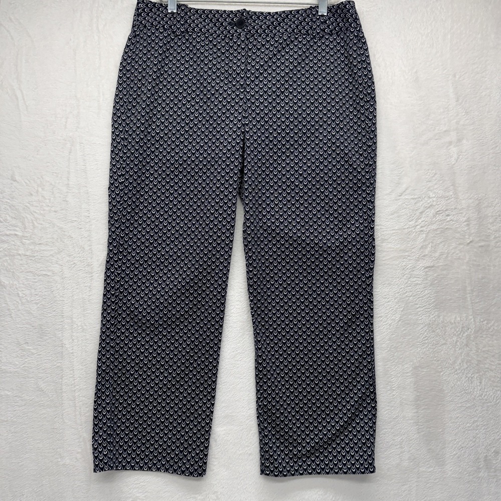 Ann Taylor Straight Leg Crop Women's Size 10 Loft Capri Pants Black and White